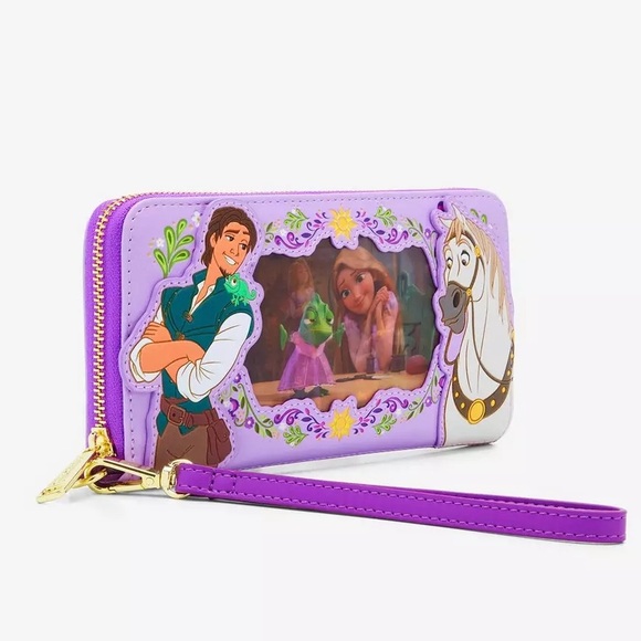 Loungefly Disney Tangled Rapunzel & Flynn Lenticular Tech Wallet - Picture 2 of 4